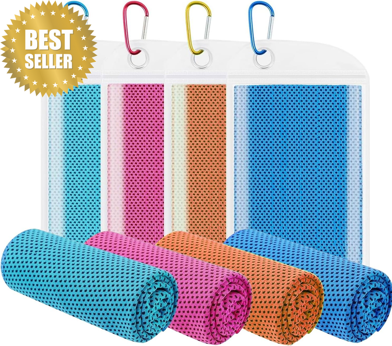 4-Pack Cooling Towel, Soft Breathable Ice Towel, Quick-Drying Cooling Wraps, Spo