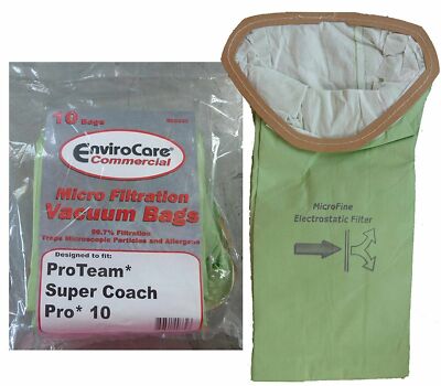 #107313 Allergy Type Bags Fits For Proteam 10 Qt Backpack Model Super Coach Pro