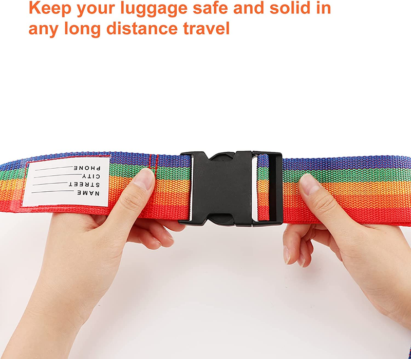 (Pack of 4) Adjustable Luggage Straps, Wide Travel Secure Belt for Suitcase with