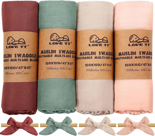 For Girls Boys, Soft Muslin Small, Light Color