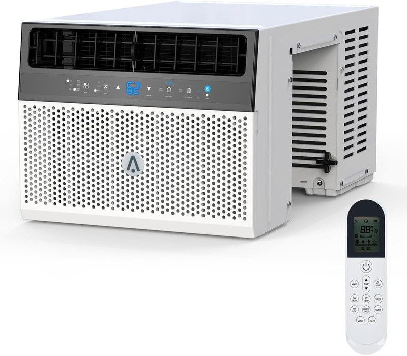 U-Shaped Window Air Conditioner, 8,000 BTU Portable Air Conditioners with Remote Control, Washable Filter, Ultra Quiet, Energy Efficient, Cools up to 370 Sq Ft, White