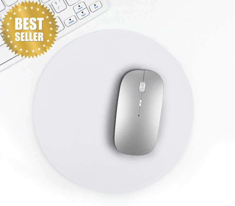 Versatile round White Mouse Pad for Optimal Wireless Mouse Performance, Non Toxi