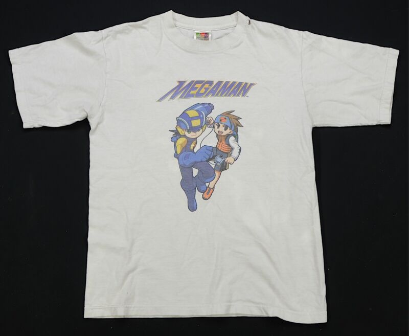 Rare Vintage Megaman 15th Anniversary Capcom Video Game T Rare Vintage Megaman 15th Anniversary Capcom Video Game T