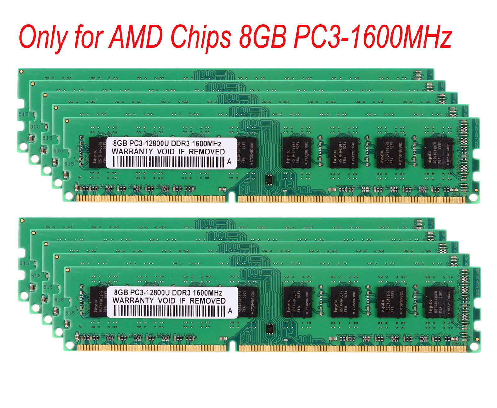 Only for AMD chips 10X 8GB 2Rx4 PC3-12800 DDR3 1600Mhz Desktop