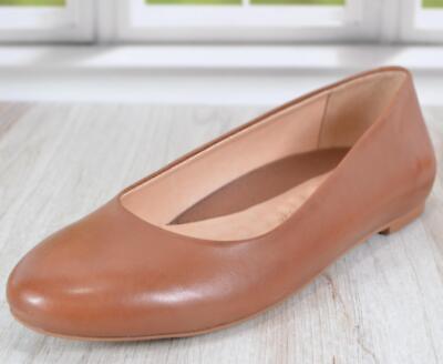 New WALKING CRADLES Bronwyn Leather Ballet Flats Shoes Size 8 Wide Luggage Tan