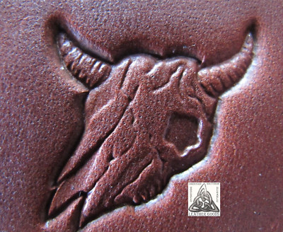 1999 TLF/Midas Detailed Buffalo Bison Skull 1'' Leather Stamp 8511 NOS