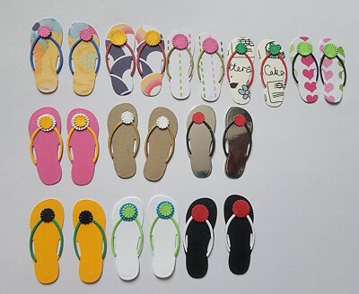Any 3 Pairs Of Beach Sandals Scrapbook Embellishment Cardstock Die Cuts