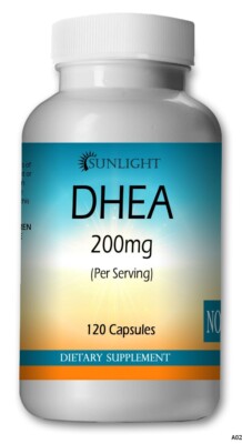 DHEA 200 mg 200mg Serving 120 Capsules High Potency Large Bottle-By Sunlight