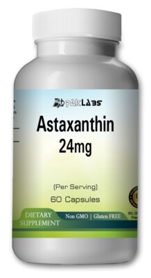 Astaxanthin Capsules 24mg - 60 Per Container Serving GMO Free & Gluten Free