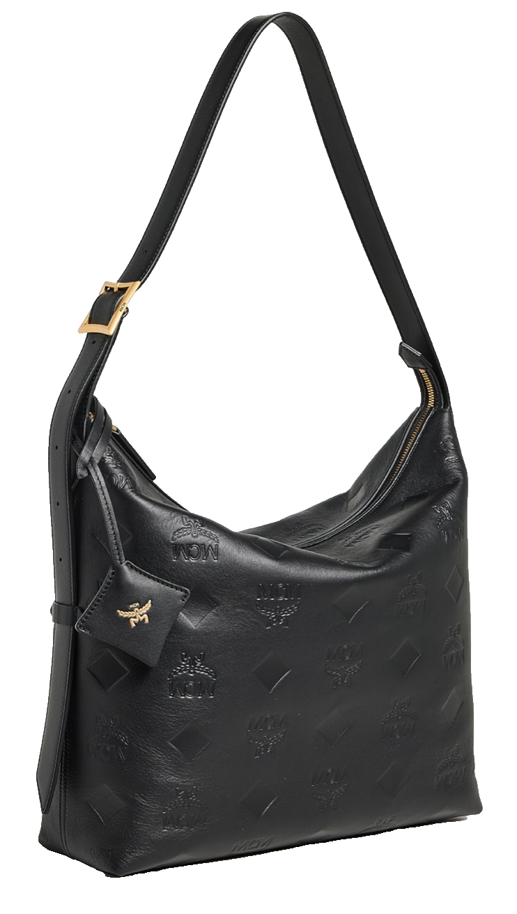 AUTH NWT MCM Aren Maxi Monogram Logo Large BLK Nappa Leather