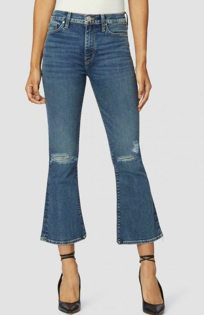 skootショートデニム $195 NWT HUDSON Sz28 BARBARA HI-RISE BOOTCUT SLIM CROP