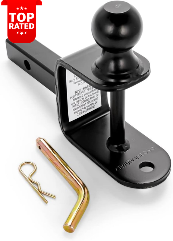 Camco ATV UTV Multi-Hitch 2 Inch Ball 1 1/4 Inch Shank 2000Lbs Rating 66024