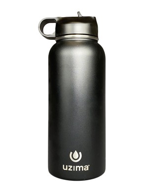 Uzima - Z-Source Filtered Water Bottle for Hiking and Travel (Black)