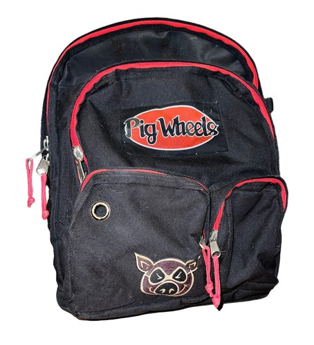 Pig Wheels スケートボード リュック　vintage Vintage Pig Skateboard Wheels Backpack Pockets Straps Logo