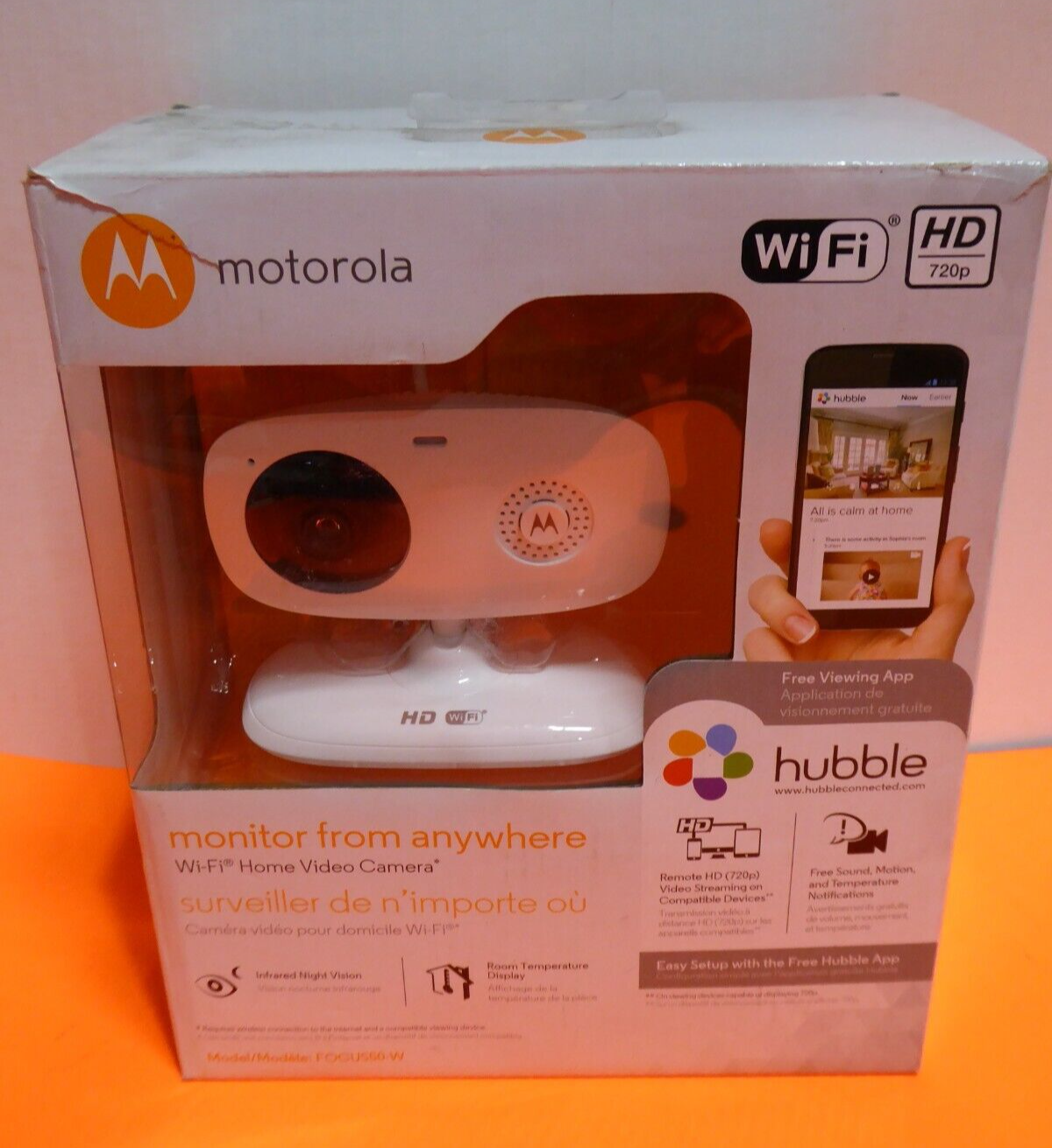 Motorola FOCUS50-W Hd Wi-Fi Home Video Security Camera NEW OPEN BOX