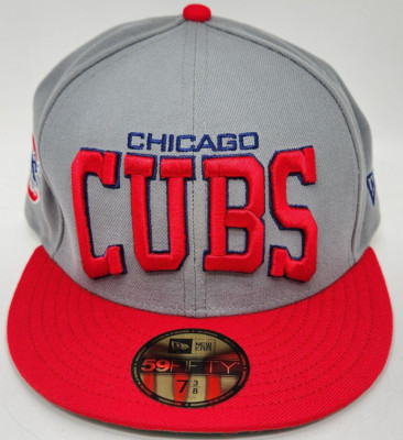 Chicago Cubs New Era Pro Arch 3D Patch 59Fifty 7 3/8 Fitted Hat Stone Gray Red
