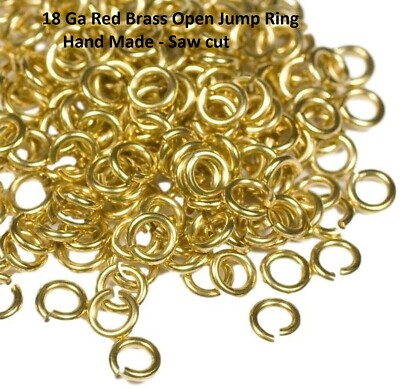 18 Ga Red Brass Round Open Jump Ring Saw Cut (Pack of 1 Oz) Choose Size / O/D