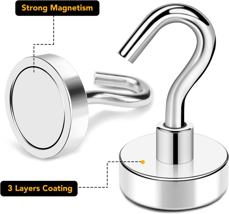 Magnetic Hooks Heavy Duty, 28Lbs 25Pcs Super Strong Magnet Hooks for Hanging, Ne