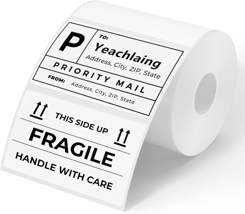 3X2 Inch White Thermal Labels, Thermal Sticker Labels for Price, Barcode, Mailin