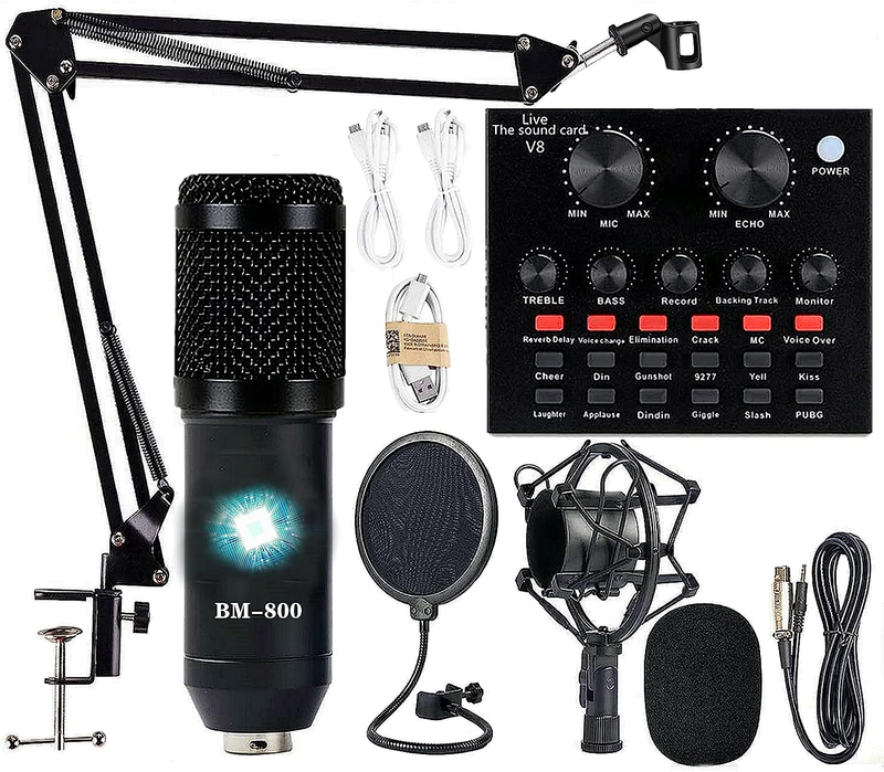 Podcast Equipment Bundle BM-800 Condenser Voice Changer Recording Studio Package