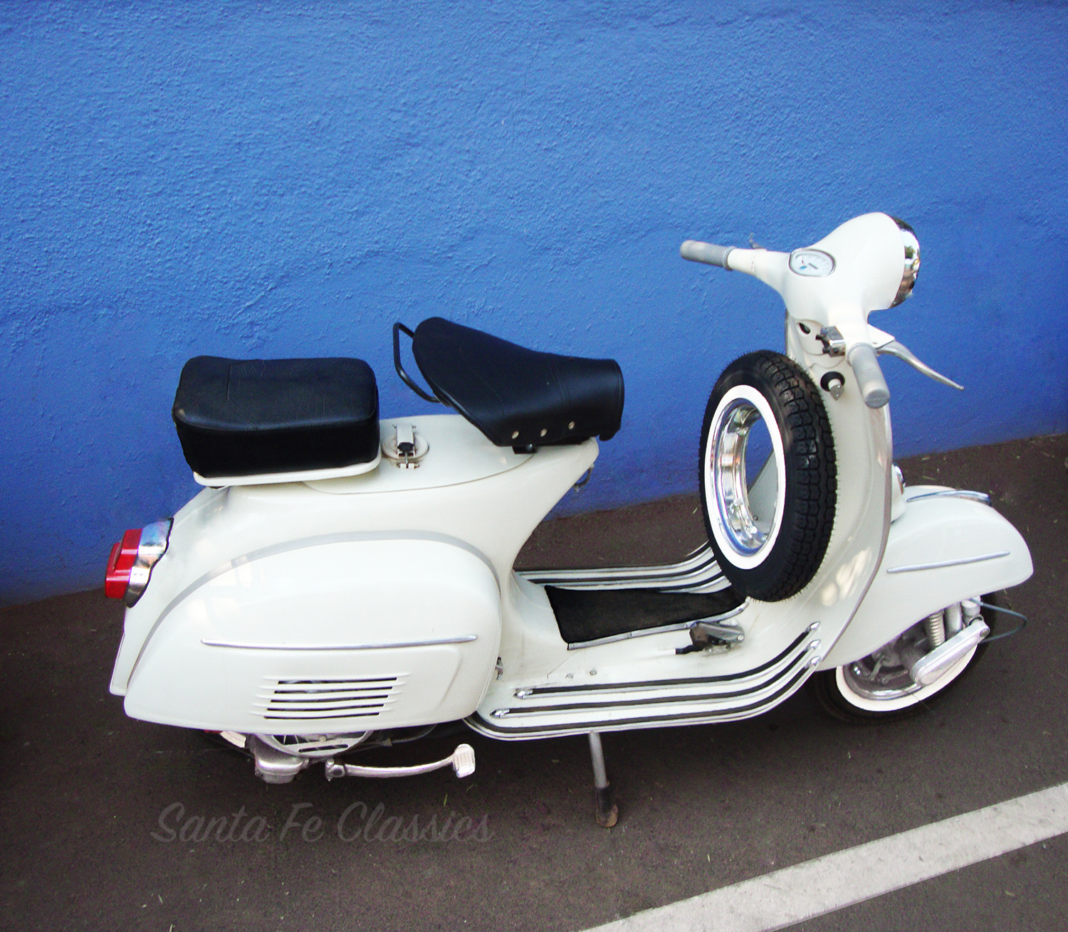 Classic Vespa Motor Scooter Restored to Original Vintage