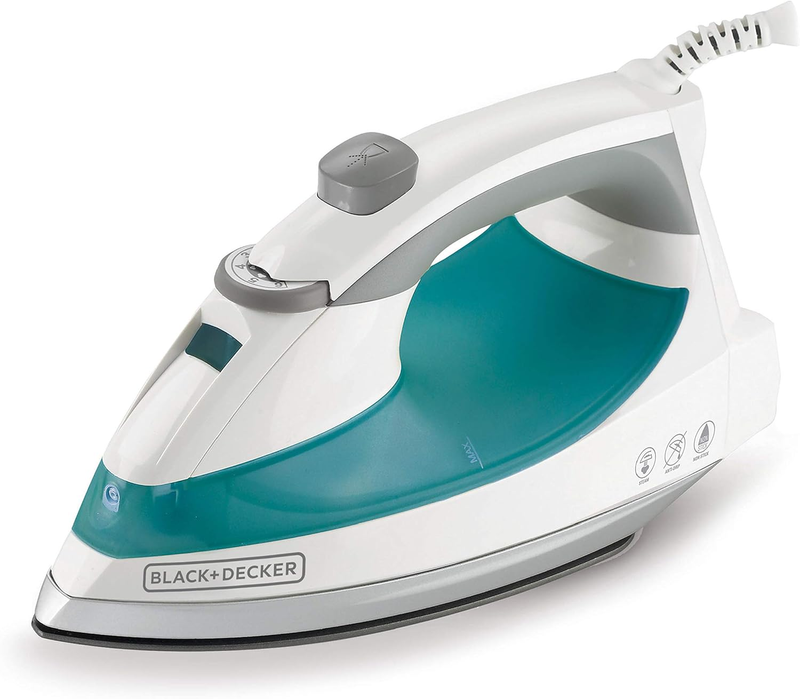Lightweight Steam Iron for Clothing, Smart Steam Techology, Anti-Drip, Teal, 120