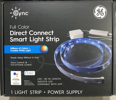 GE Smart Color LED 80-in x 0.25-in x 80-in Full Color Direct Connect LED Strip