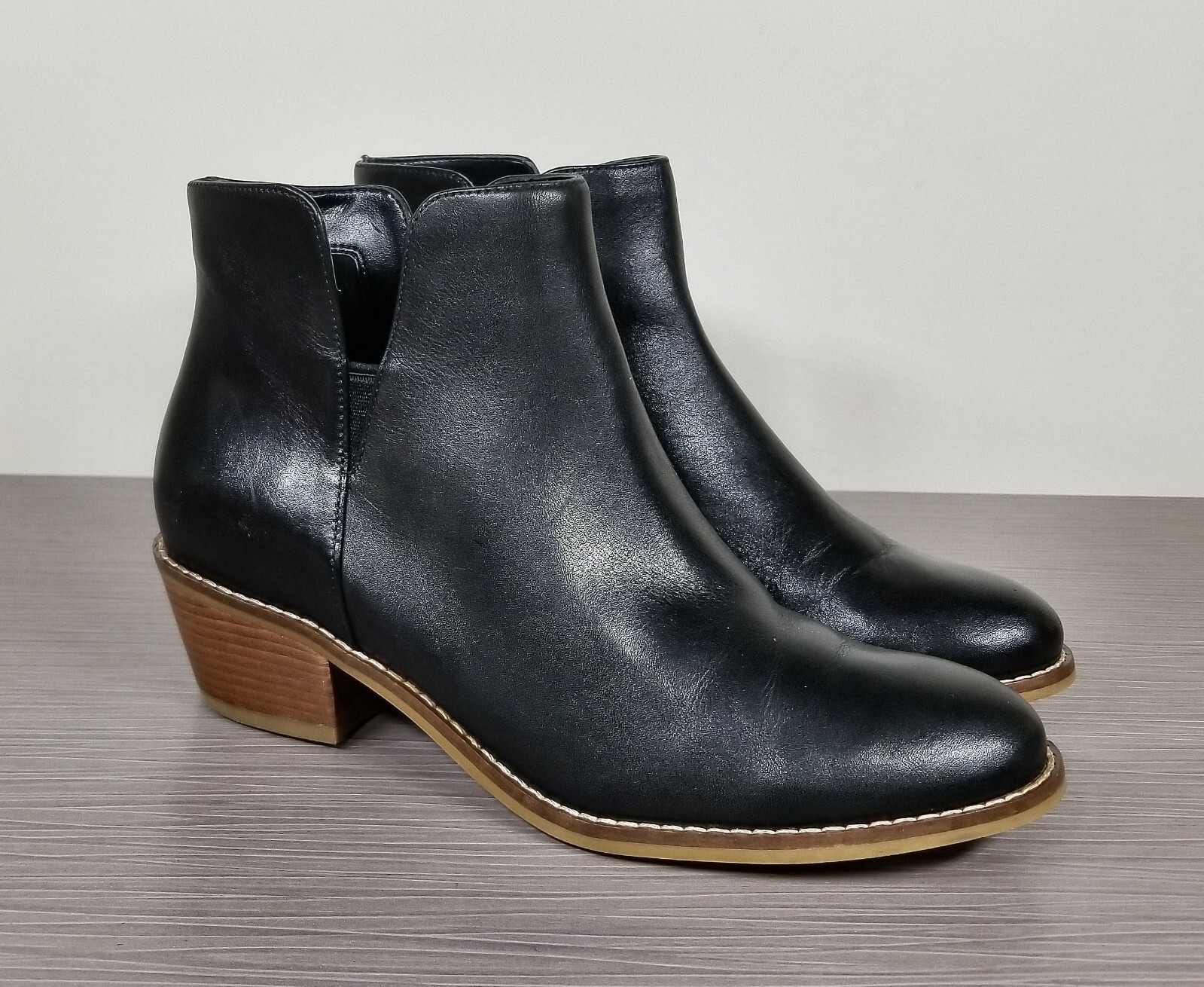 Cole Haan Abbot Cutout Ankle Booties, Black Leather, Womens Size 5.5 B