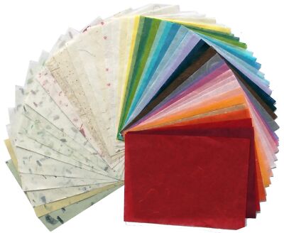MulberryPaperStock 65 Hand Made Tissue Mulberry Paper Sheets Natural Fiber 8....
