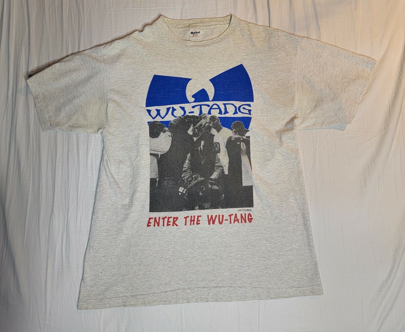 Vintage 90's Wu Tang Clan T Shirt Murina Holy Grail CREAM XL Vintage 90's Wu Tang Clan T Shirt Murina Holy Grail CREAM XL