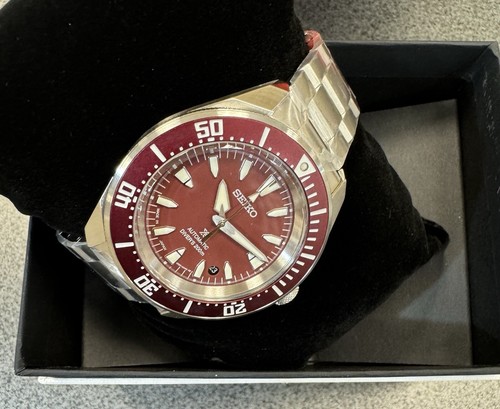 Pre-owned Seiko Prospex Sea Samurai Diver Red Dial Stainless Steel Watch Srpl11 Japan