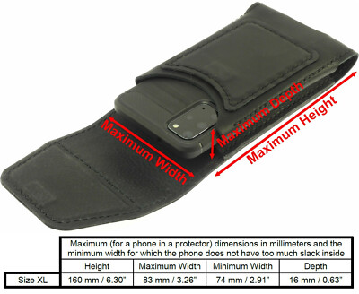 DACO FOR ARMORED PHONES VERTICAL HAND SEWN OF COWHIDE WAIST POUCH CASE COVER