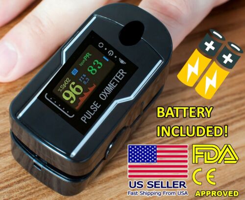Finger Pulse Oximeter Blood Oxygen SpO2 Monitor PR Saturation Heart Rate FDA CE