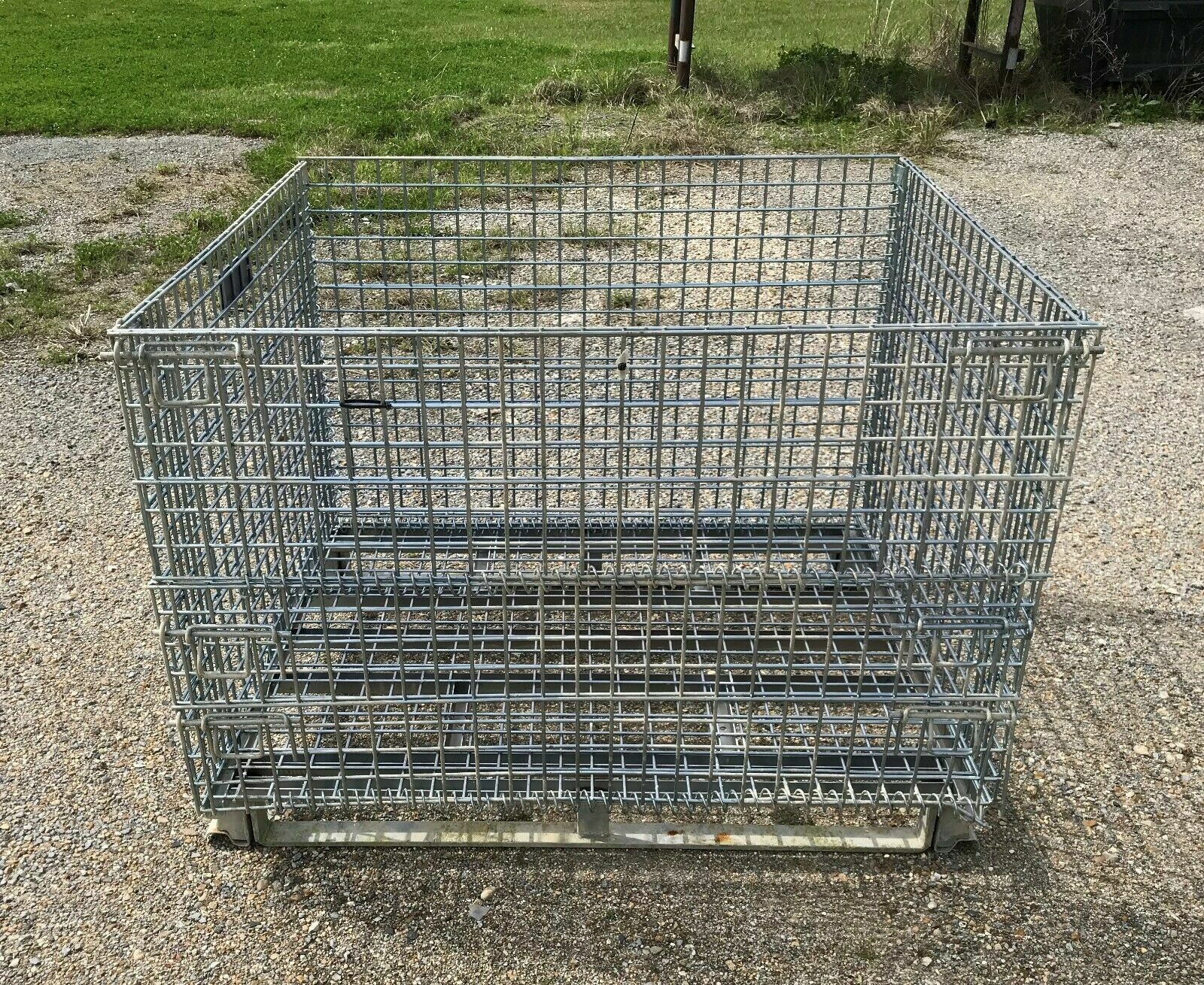 Heavy Duty Wire Basket Collapsible, Stackable,  Front Drop Gate 48