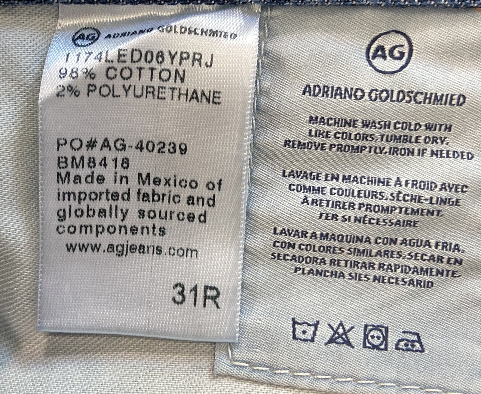 Джинсы AG Adriano Goldschmied Jeans 31R 