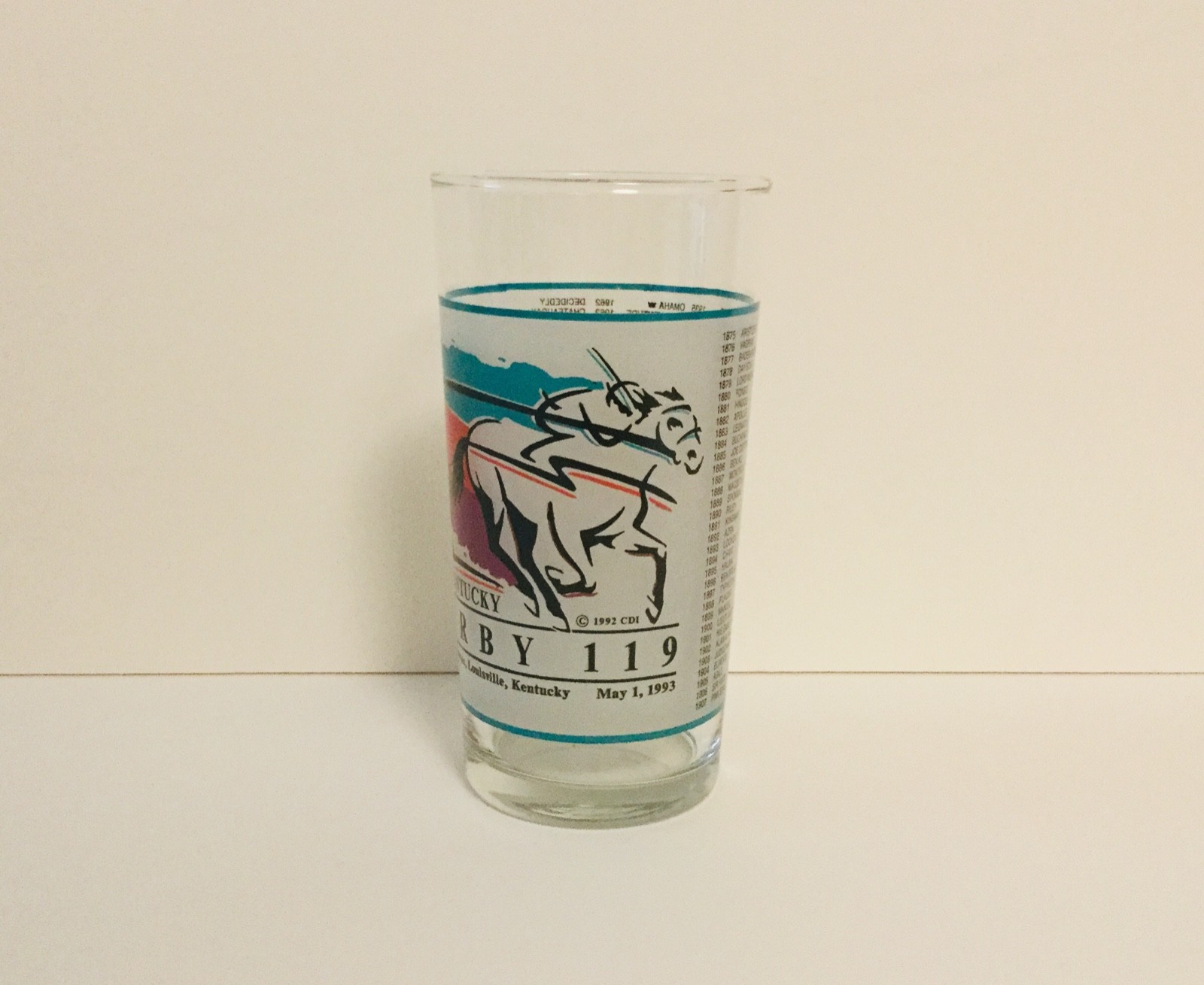 KENTUCKY DERBY Glass  119th Running  1993. Churchill Downs  Official!