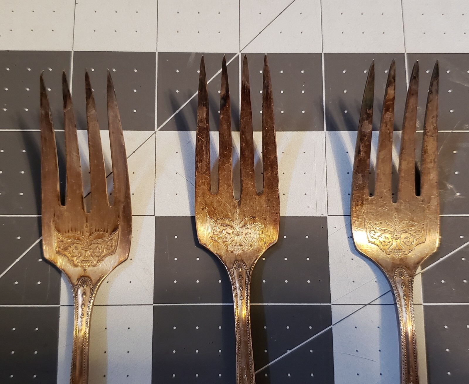 3 Vintage Community Plate Floral Forks Flatware Silverware Kitchen Utensil Fork