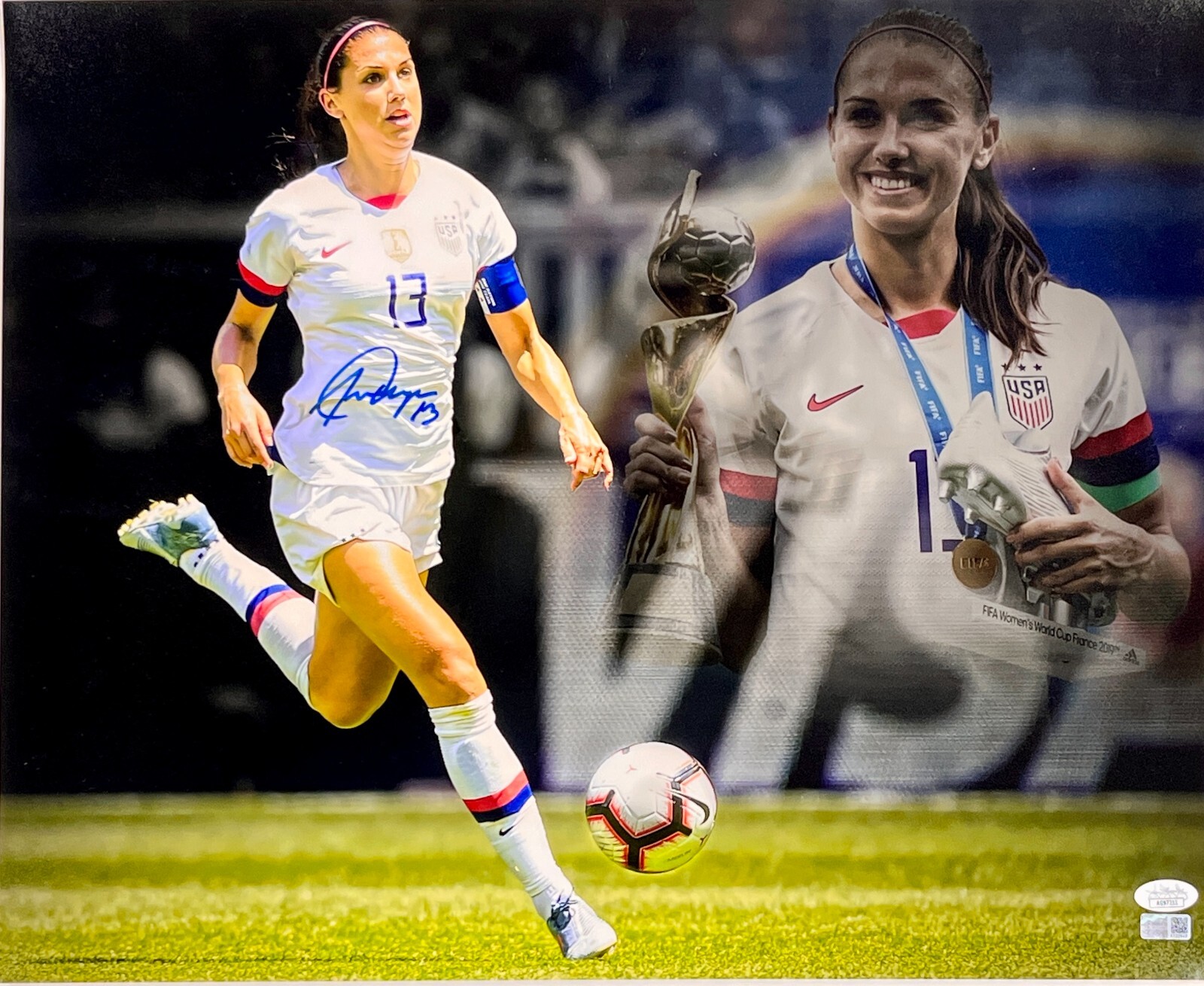 アメリカ女子サッカー代表　アレックス・モーガン　証明書付き　 直筆サインフォト Alex Morgan (Women's Soccer-Team USA) signed 16x20 photo-JSA