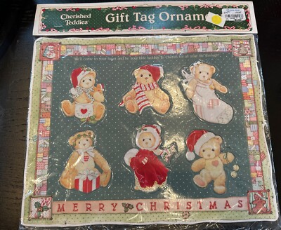 Vintage Cherished Teddies Gift Tag Ornaments 1993 NIP Teddy Bears Christmas