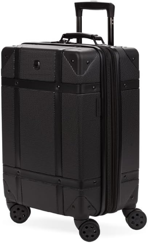 7739 Hardside Luggage Trunk with Spinner Wheels, Black, Carry-On 19-Inch