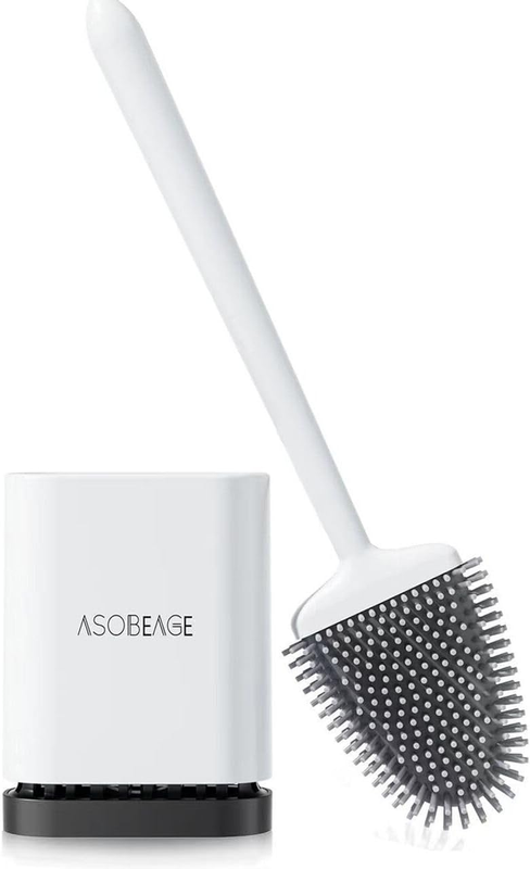Deep Cleaner Toilet Brush: Silicone Toilet Brush with No-Slip Long Plastic Handl