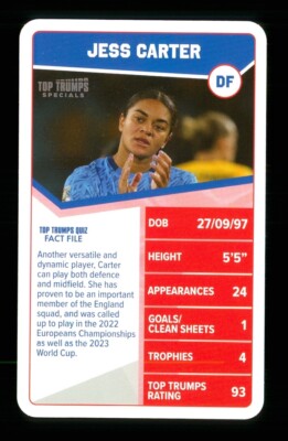 1 x info card England Women football JESS CARTER - S48