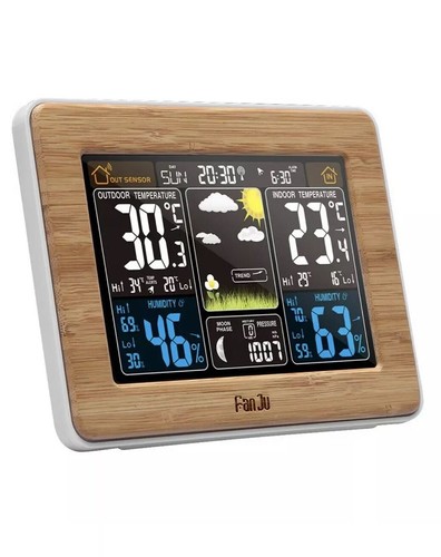 FanJu FJ3365 Wireless Weather Station Forecast Temperature Humidity Clock Alarm