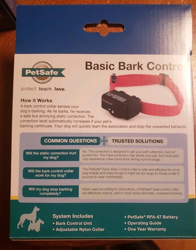 PetSafe Basic Bark Control Collar/Dogs 8lbs up. Xtra pack of 2 Rfa-67 batteries