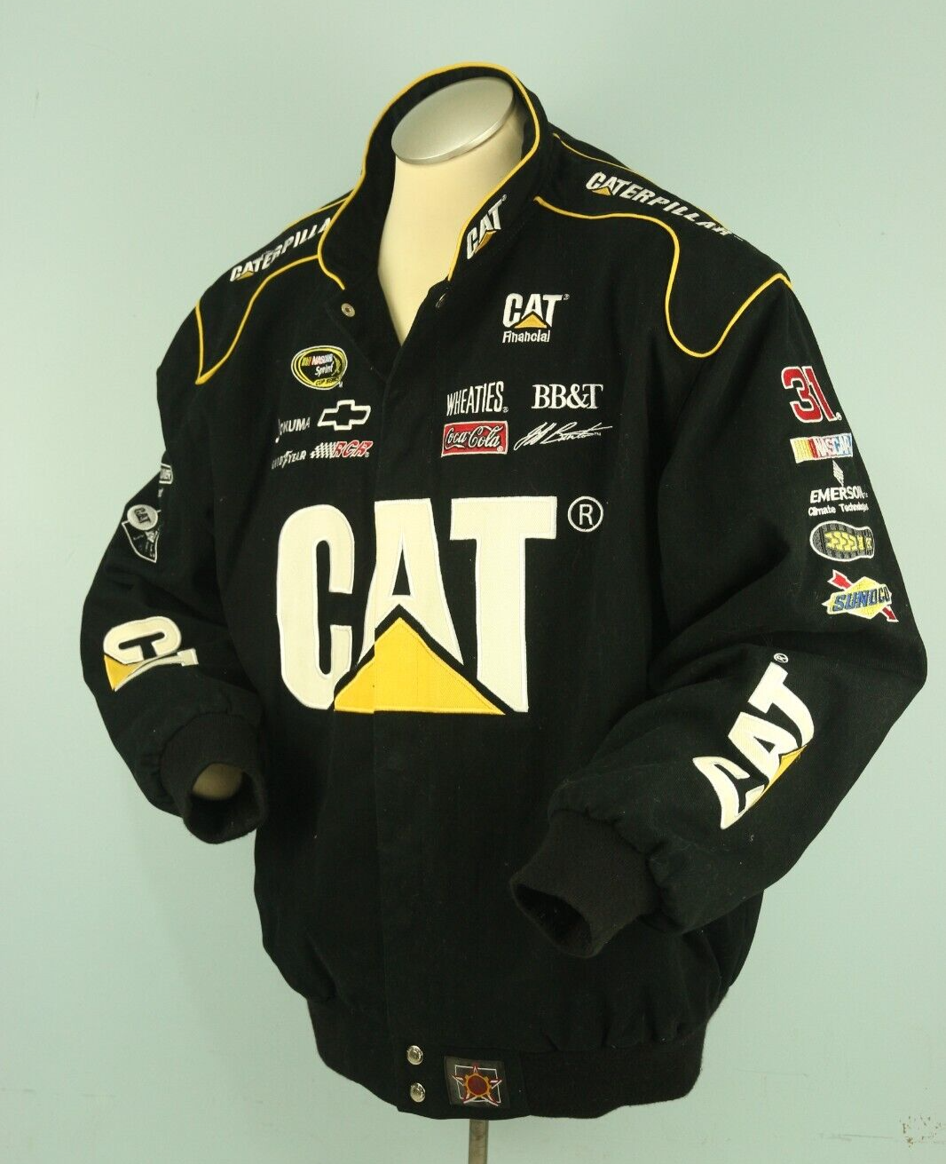 Men's Vintage CAT Jeff Burton NASCAR Racing Jacket, XL | eBay