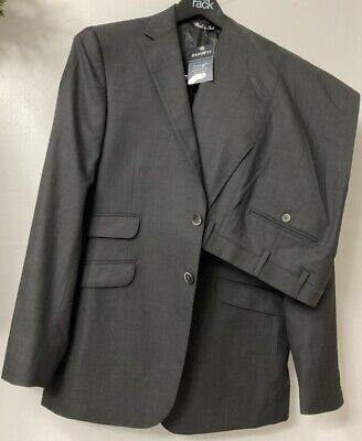 NWT Zanetti Mens Two Piece Suit Charcoal Size 40R Wool