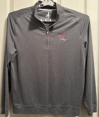 JOHNNIE O 123rd US Open LACC Golf Men's 1/4 Zip Pullover Medium Charcoal Gray