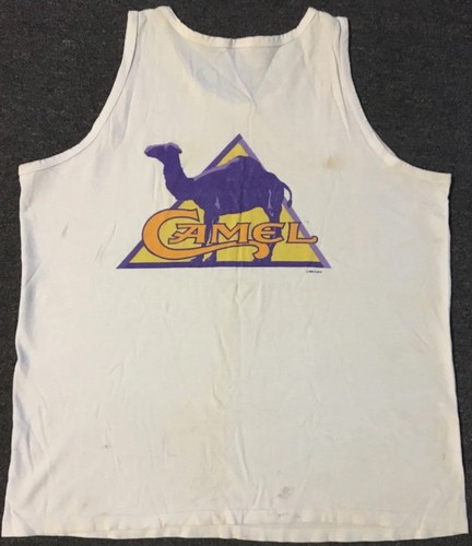 Vtg 90s Camel Cigarettes Faded Distress Tank Top XL Smoking