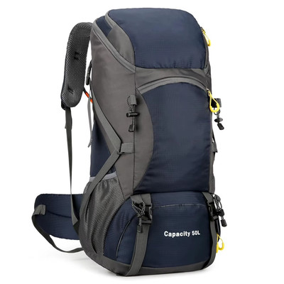 Hiking Backpack Waterproof 50L Lightweight Travel Backpack with Rain Cover for C