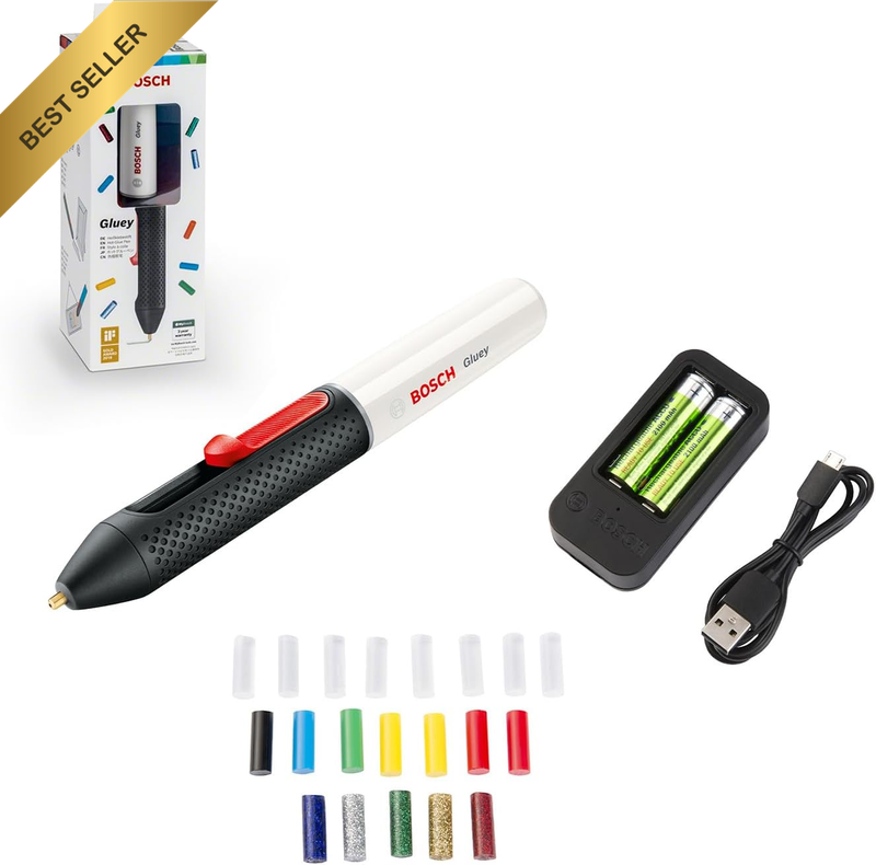 Home & Garden Gluey Cordless Hot Glue Pen, Marshmallow (20 Glue Sticks, USB Char